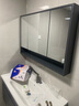 恋派浴室柜 陶瓷一体盆卫生间洗脸盆柜组合悬挂式洗漱台智能洗手盆柜 普通镜柜】珠光灰+陶瓷盆 100cm 实拍图