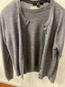 优衣库女装3D精纺美利奴羊毛罗纹圆领针织衫/5分袖480188 07 青灰色 2XL /165/100B 实拍图