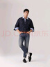 Levi's李维斯男士经典宽松蓝色牛仔衬衫时尚简约美式水洗情侣外套 中蓝色 L 实拍图