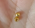 喜上眉梢喜饰黄金古法金珠999足金散珠硬金光面磨砂转运珠路路通圣诞礼物 4mm 重工古法珠单颗  0.25 实拍图