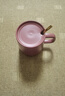 传旗水杯陶瓷马克杯咖啡杯带勺盖杯子茶杯男女陶瓷杯 藕粉色 450ml  实拍图