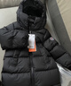 保姆鹅  【风墙】儿童羽绒服宝宝中长款护脸加厚外套保暖童装[NG2664] 炭黑 100 实拍图