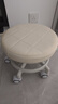 喻品矮凳滑轮带靠背家用客厅移动圆板凳成人便携小凳子HK5253米白大号 实拍图