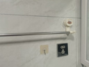 吸盘毛巾架卫生间免打孔浴室伸缩毛巾杆置物架ins风浴巾收纳挂架 奶白色-固定款65CM 实拍图