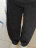 优衣库女装男装宽松廓形牛仔裤/弯刀镰刀裤子479000 482280 479000/08深灰色 26 /160/66A 实拍图