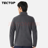 探拓（TECTOP）抓绒衣 户外加厚保暖男抓绒衣纯色立领半开衫柔软舒适抓绒衣 MZRY033 男款灰色 XL 实拍图