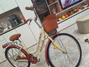 凤凰（Phoenix）上海凤凰自行车成人女士老年人式2025新款轻便通勤代步实心胎单车 密封全轴承【特厚铝合金轮】樱花黄 26寸充气胎【身高1.55-1.85米】 实拍图