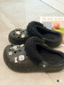 卡骆驰（CROCS）秋冬洞洞鞋贝雅暖绒暖棉休闲一脚蹬花园鞋|206633 黑/黑-060 (建议买大一码) 40 (250mm) 实拍图
