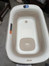 可优比（KUB）新生婴儿洗澡盆宝宝折叠智能感温浴盆家用坐躺儿童洗澡桶-米色 实拍图