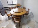 歆菲逸 实木餐桌家用大圆桌带转盘餐桌椅子全套饭桌中式圆桌餐厅桌子 1.5米餐桌+6椅带转盘 实拍图