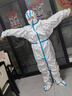 致尔康 防护服一次性连体连帽防粉尘 隔离衣防水养殖场喷漆工作服 蓝条连帽连脚套XL 实拍图