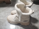Dickies女士雪地靴女靴冬季加绒加厚短靴保暖棉鞋靴子 米色 35  实拍图