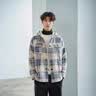 轩森图（XUANSENTU）羊羔毛绒外套男士秋冬季加绒加厚毛呢棉服潮牌美式小香风连帽棉衣 MH13蓝色 L (175) （120斤至145斤可穿） 实拍图