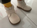 牧童宝宝靴子冬季加绒保暖皮靴洋气软底马丁靴小女孩短靴 象牙米26 实拍图