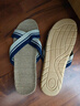 回力家居亚麻拖鞋男女款休闲吸汗干爽舒适耐磨地板拖HL2187蓝44-45 实拍图