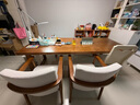 森圆木方实木客厅大书桌家用电脑桌台式双人办公桌学习写字桌会议桌长桌 学士椅 实拍图