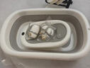 iuu婴儿洗澡盆 可折叠宝宝浴盆大号 洗澡神器躺托浴架新生儿童用品 【北欧灰】+调节感温浴架+脸盆*3 材质：FAD食品级材质检测认证 实拍图