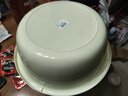 新款圆形家用洗脸盆加厚卫生间厨房洗衣洗菜洗脚宿舍泡脚盆 奶油黄 加大号【直径39.5CM】 实拍图