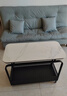 易吉佳奶油风客厅沙发边桌可移动边几岩板小茶几置物架小推车创意床头桌 黑色+雪山白岩板 长80宽40高55【加轮子高60】 实拍图