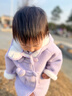 玛米玛卡（MOMOCO）儿童外套冬季女童大衣加绒甜美时尚爱心呢子大衣 紫色 90 实拍图