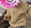 优衣库婴幼儿宝宝长绒摇粒绒拉链茄克长袖外套478434 31 米色 100 实拍图