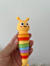 马博士婴儿牙胶硅胶牙咬胶0-1岁宝宝摇铃玩具安抚百变扭扭毛毛虫黄色 实拍图
