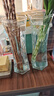 呈爱透明玻璃花瓶简约加高贵竹百合水培绿萝植物富花瓶客厅插花摆件 加高30cm六角（竹叶图案） 高30厘米 实拍图