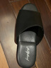 方升真皮舒适软底木地板室内拖鞋简约居家高档轻声一字拖手工定制大码 黑色 绒皮底 42 42、43共码 实拍图