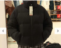 优衣库女装无缝羽绒短茄克/老爸评测外套夹克25秋冬478578 09 黑色 S /155/80A 实拍图