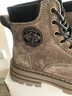 苏系男士马丁靴男款2025秋冬季新款透气高帮工装男靴英伦风真皮雪地靴 卡其色【二层猪皮高品质】 42 男码（尺码偏大建议小一码） 实拍图
