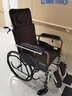 鱼跃(yuwell)手动轮椅车H059B老人半躺护理型带坐便椅餐板钢管可折叠 实拍图