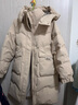 雅鹿羽绒服女中长款2025冬季新款时尚韩版连帽女士加厚保暖宽松外套 卡其色 S (155) 实拍图