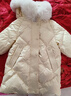 鸭鸭儿童羽绒服女童中长款洋气冬季加厚毛领中大童极寒保暖童装外套WJ 米色 100 实拍图