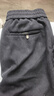 罗蒙（ROMON）【加绒可选】灯芯绒加厚休闲裤男秋冬新款抽绳腰中青年直筒长裤男 7K035609R灰色【加绒款】 L (175) (建议110-130斤) 实拍图