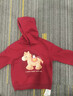 巴布豆（BOBDOG）马年本命年女童拜年服冬季套装红色卫衣过年服 酒红+红格130 实拍图