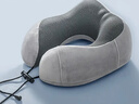 京东京造 Swiss Roll瑞士卷旅行枕 记忆棉飞机办公室颈椎U型枕午睡枕 灰色 实拍图