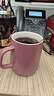 传旗水杯陶瓷马克杯咖啡杯带勺盖杯子茶杯男女陶瓷杯 藕粉色 450ml  实拍图