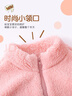 真维斯儿童外套秋冬款加绒加厚大童摇粒绒上衣开衫男女童保暖双面绒冬装 【长绒立领开衫】粉/J纯色 160 实拍图