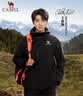 骆驼（CAMEL）【王俊凯同款】凯甲ICON冲锋衣女三合一羽绒服登山服 幻影黑，男款女生拍小1尺码，A35CAFO193 抓绒内胆 2XL 实拍图