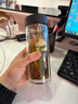 希诺（heenoor）抗菌玻璃杯双层防烫办公车载水杯男高档泡茶杯子XN-9303 360mL 实拍图