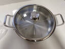 铿锵316不锈钢煎锅双耳平底锅无涂层大号烤肉盘海鲜烙饼生煎包专用锅 28CM【316不锈钢0涂层】有盖 实拍图