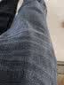 罗蒙（ROMON）男士牛仔裤男秋冬商务休闲裤男弹力直筒男裤厚款深档直筒长裤高腰 黑色+浅蓝【春秋】 厚款 35 【腰围2尺8建议155-165斤】 实拍图