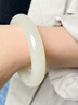 7000年和田玉手镯女款白玉冰白晴玉镯子玉手镯【新年礼物】55-56圈口 实拍图