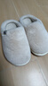 优调棉拖鞋女乳胶防踩塌厚底抑菌防臭居家秋冬保暖情侣拖鞋男 白40-41 实拍图