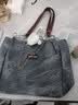 邦帛世大容量包包女托特包单肩斜挎包休闲百搭手提上班通勤包大学生 牛仔蓝托特包【带挂件】 实拍图