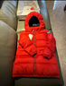 保姆鹅  【风墙】儿童羽绒服宝宝中长款护脸加厚外套保暖童装[NG2664] 中国红 130 实拍图