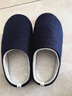 内泊（NEIBO）【抑菌防臭】乳胶棉拖鞋女冬季大码男士家居防滑软底保暖羊毛蓝40 实拍图