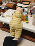 迷你巴拉【迷你小蛋仔】儿童连体羽绒服男女童宝宝冬日保暖萌趣外套新款 蜜糖黄 【白鸭绒-1000+清洁度】 90 CM -充绒量68.8g 实拍图