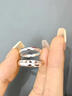 BJYLS999足银戒指女男素圈食指环小众开口纯银尾戒饰品生日礼物送女友 【999足银】极简素圈戒指-男款 实拍图