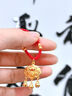 中国黄金（CHINA GOLD）平安锁黄金项链男女足金吊坠长命锁挂坠新年节送生日礼物婴儿宝宝 【今/次日达】平安锁吊坠+4金珠【红绳】约1.9g 实拍图